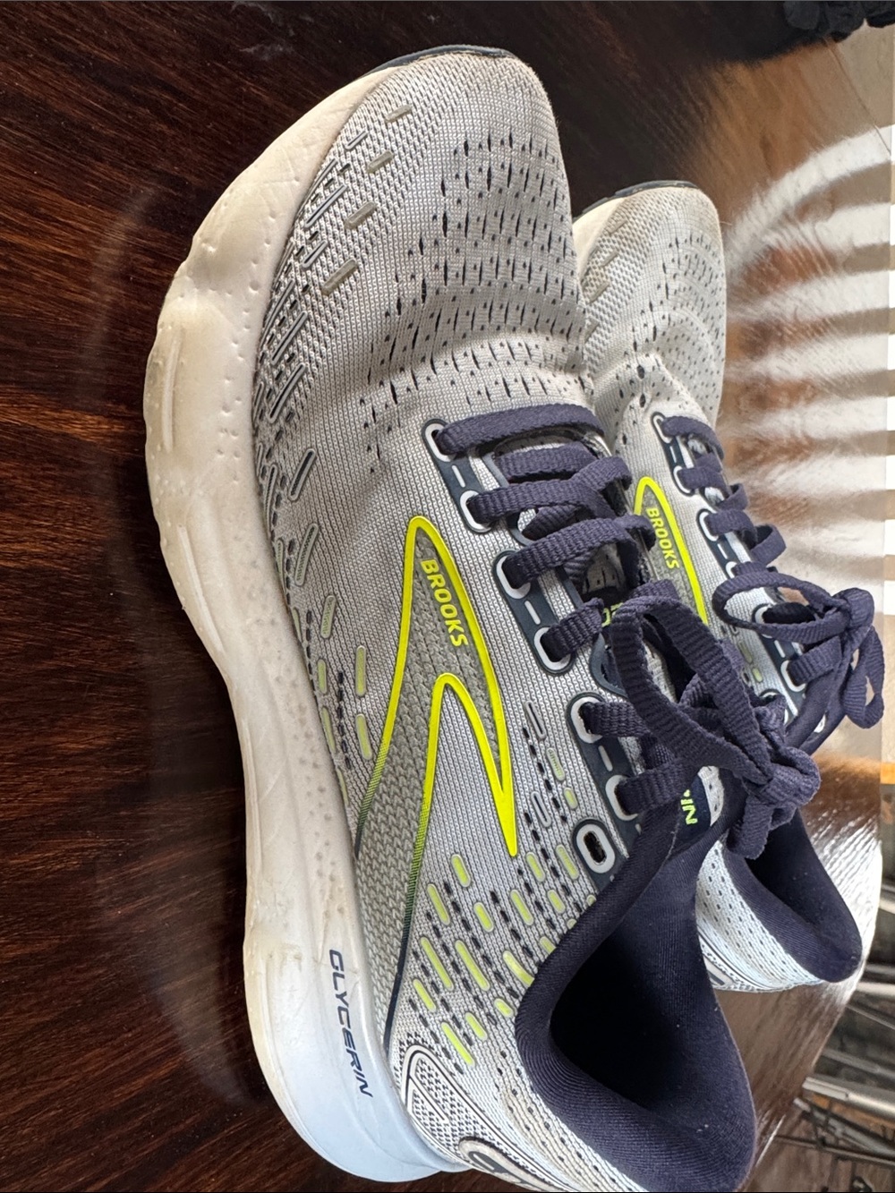 Brooks Gray and Neon Yellow Athletic Running Shoes